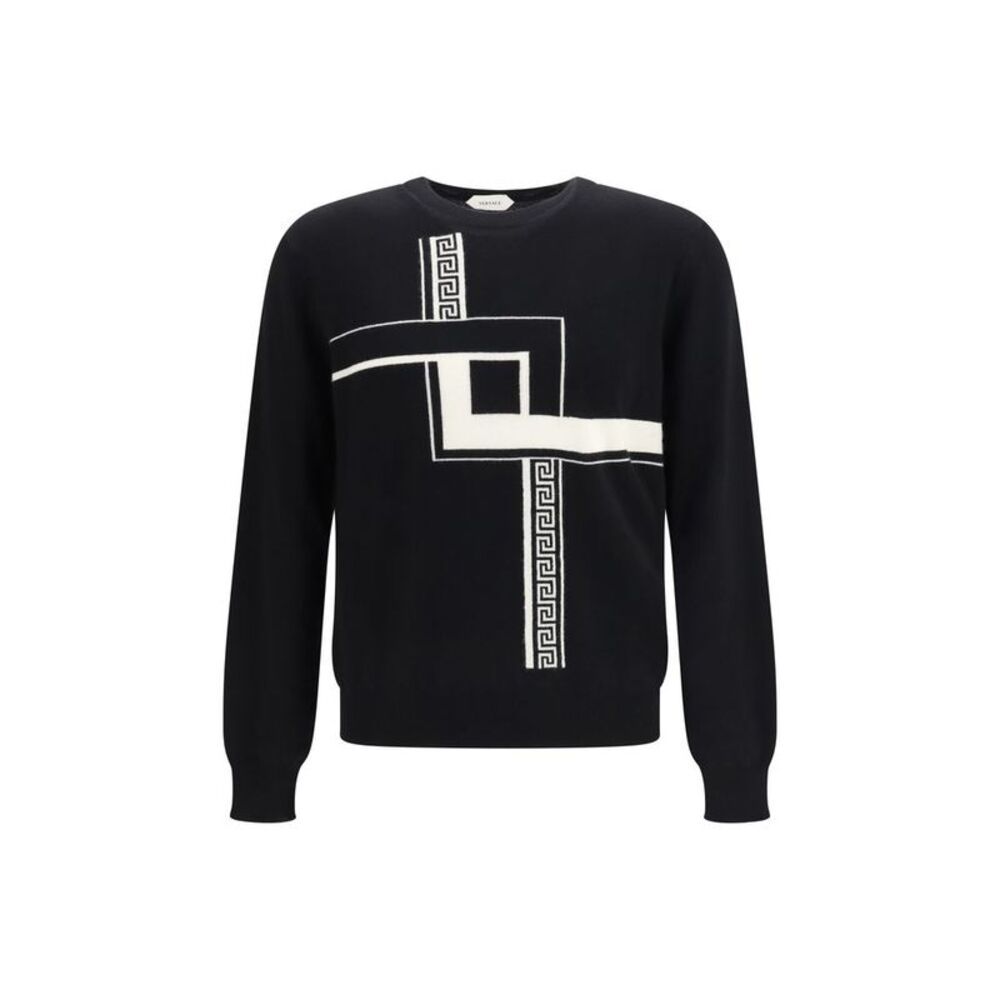 Versace Black Cashmere Men's Sweater